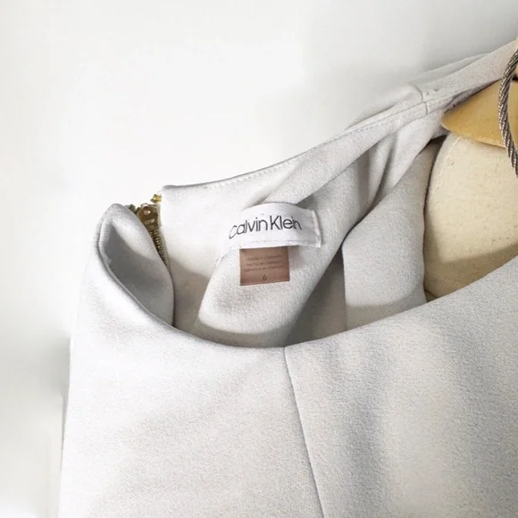 SOLD Calvin Klein Colorblock Sleeveless Sheath Dress Black Gray 6 Small Stretchy - Picture 5 of 8